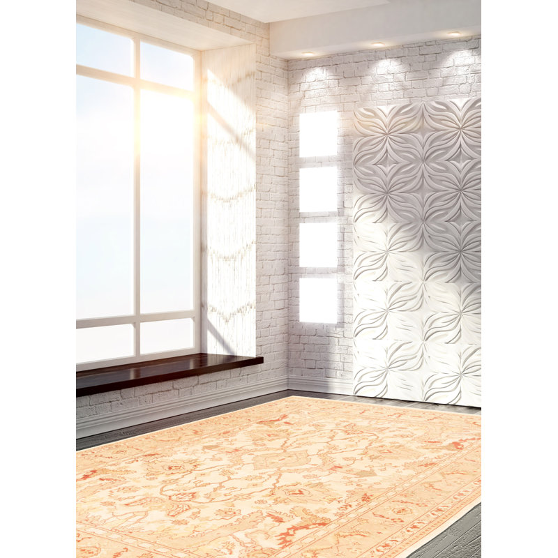 Tapis unique en laine noué à la main de style années 1990 de 7 pi 4 po x 10 pi 4 po Foline