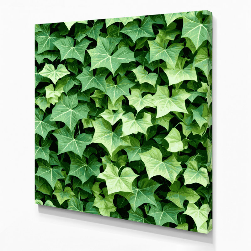 "Watercolor Botanical 50", art mural sur toile verte