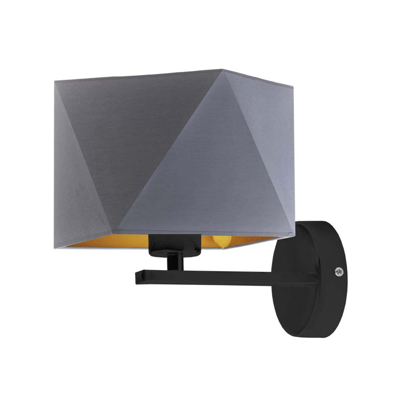 Odis Armed Sconce, Grey, Black