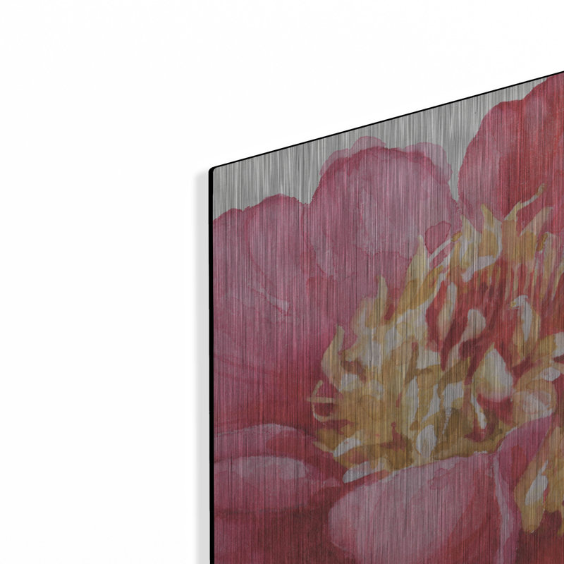 «Pink Garden V» par Lisa Audit, art mural en métal, 12 po x 12 po