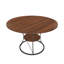 Table de salle à manger extensible de 43 po pour 4 à 6 personnes, table de cuisine de ferme extensible avec tablette de rangement et base en métal, table extensible en bois brun et noir de 43 à 59 po, grande table ronde pour la maison (sans chaises)
