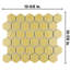 Hudson Due 2" Hex Vintage Yellow 10-7/8" x 12-5/8" Porcelain Mosaic Tile