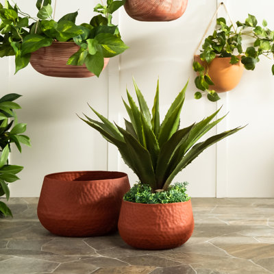 Ensemble de pots à fleurs en métal 2 pièces Josiana
