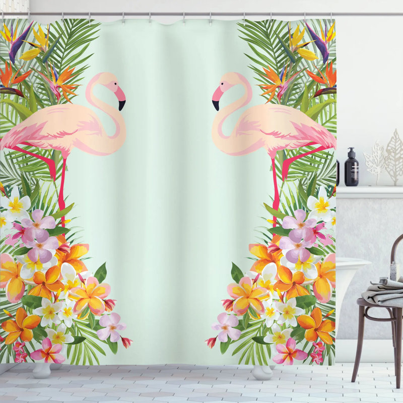 Shower Curtain with Hooks Included, 70" H x 69" W