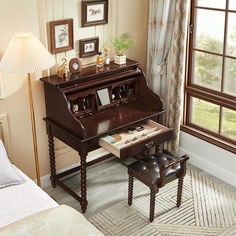 Coiffeuse de piano vintage de style américain en bois massif de 70 cm (27,56 po), H 45,28 po x l 27,56 po x P 23,62 po