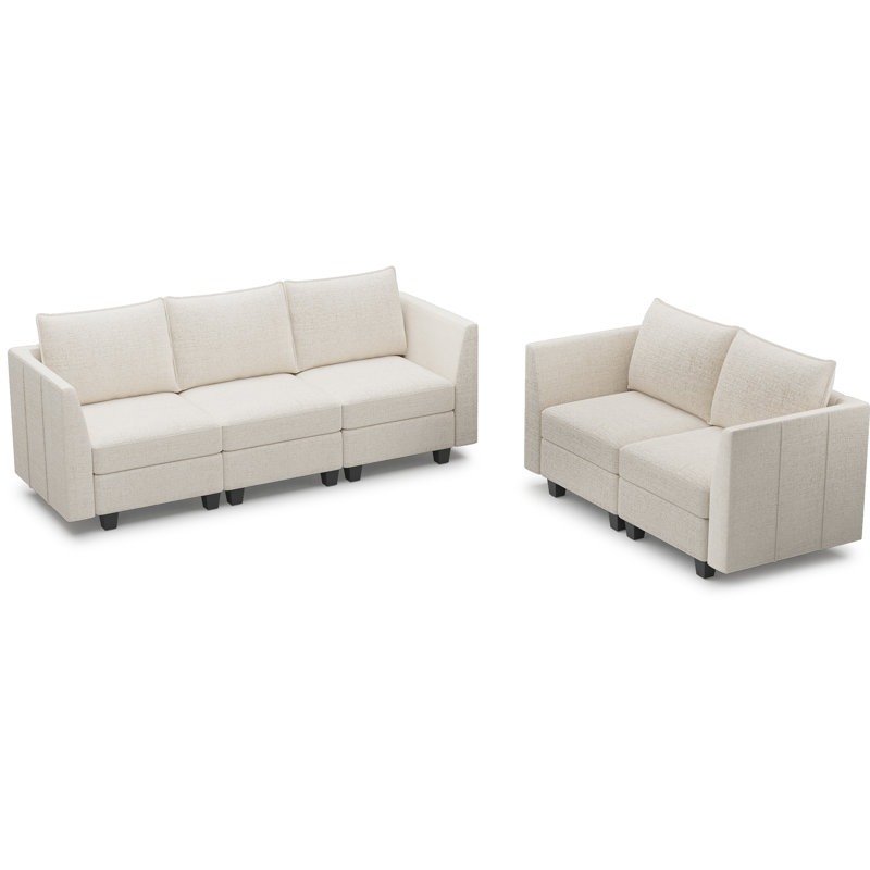 Ensemble de canapés modulaires 2 pièces Aurora, Beige