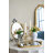 21.3X1.7X11.8" Ornate Gold Iron Tray With Mirrored Surface