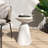 Large Outdoor Metal Side Table With Modern Appeal, White, Iron, 15"x15"x20.44", No Assembly End - Large, Design, White 15x15x20.44, , Needed-503496366