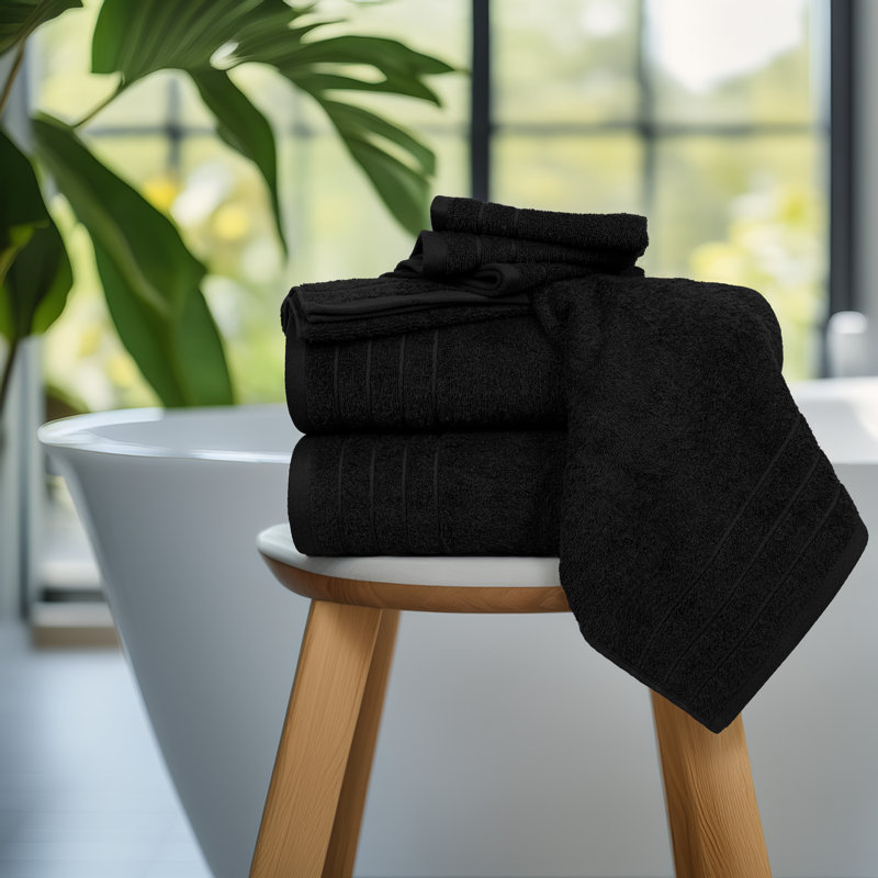 100% Cotton Midweight Mulit-Size Set, Black
