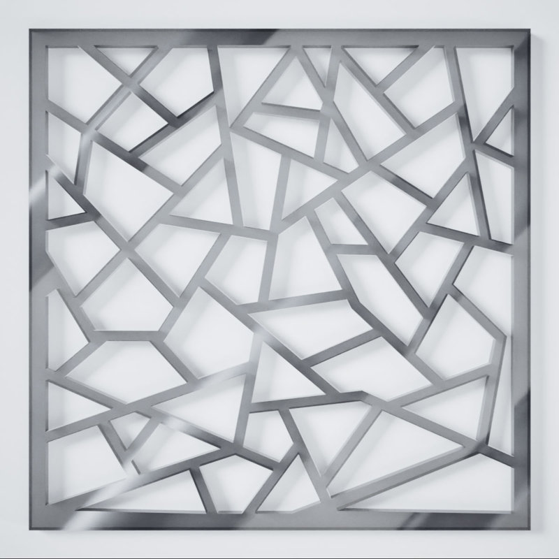 Très petits panneaux muraux décoratifs en acrylique Venice, l 7 3/8 po x H 7 3/8 po x T 1/8 po, miroir argent, Argent argent
