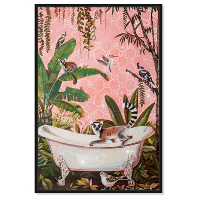 Fresh Jungle Bath Canvas Jungle Bathroom Art by Art Remedy