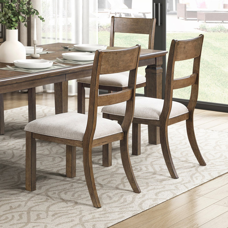 Ensemble 2 pièces de chaise de salle à manger brun clair, siège confortable, rembourré, durable et classique