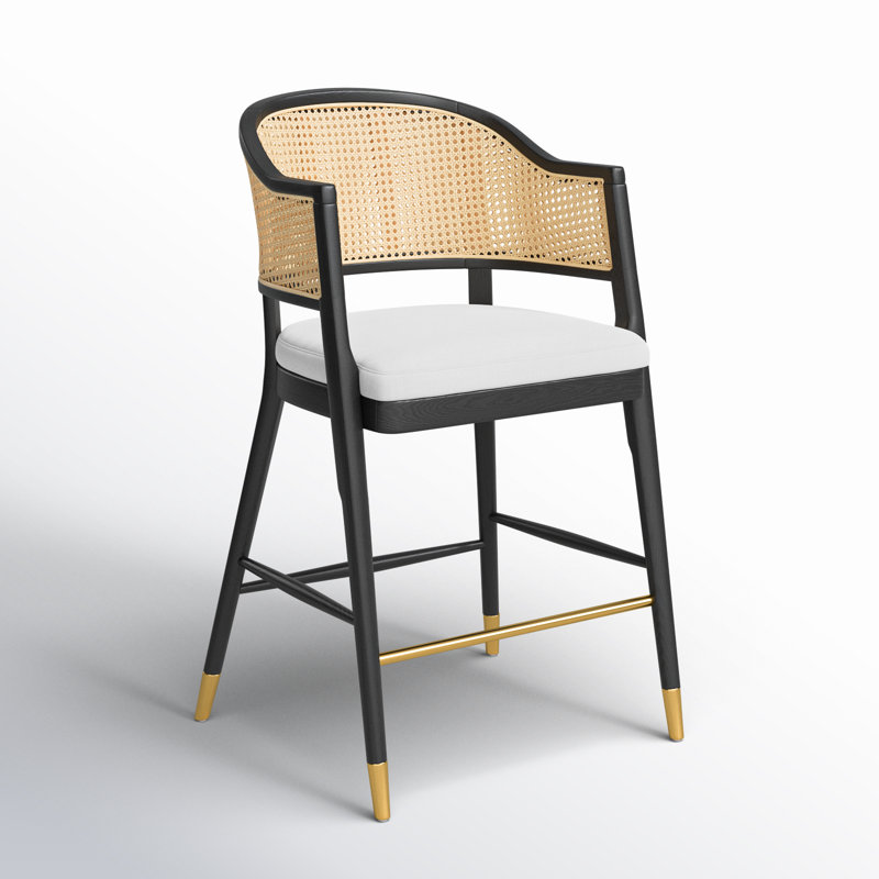 Tabouret Godfrey, Noir, Tabouret de bar (siège d'une hauteur de 26,81 po)