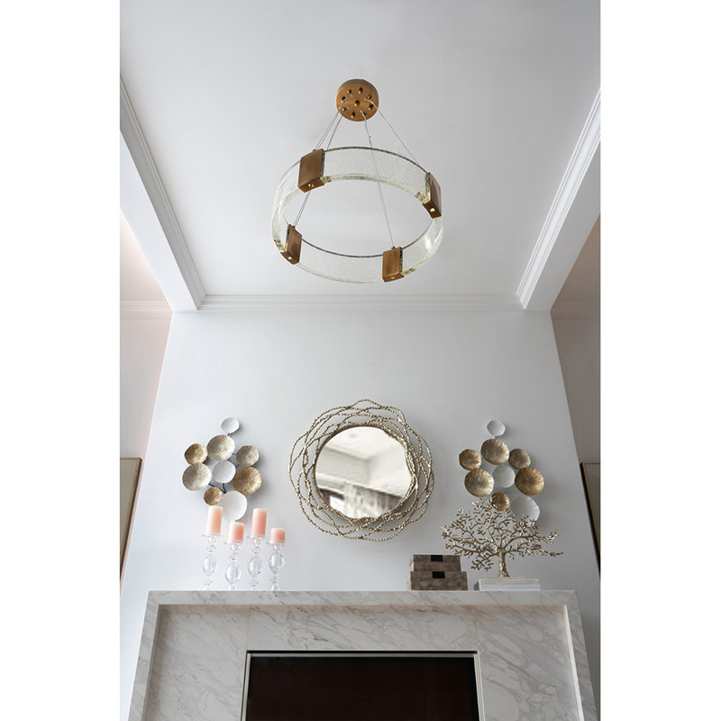 Lustre cylindrique à 4 lumières DEL Bergstrom, H 27,6 po x l 19,7 po x P 19,7 po