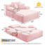 Luxueuse chaise longue convertible avec fonction canapé-lit 2-en-1, coussin en mousse à ressort, pochette de rangement et conception sans assemblage pour les petits espaces-130000074