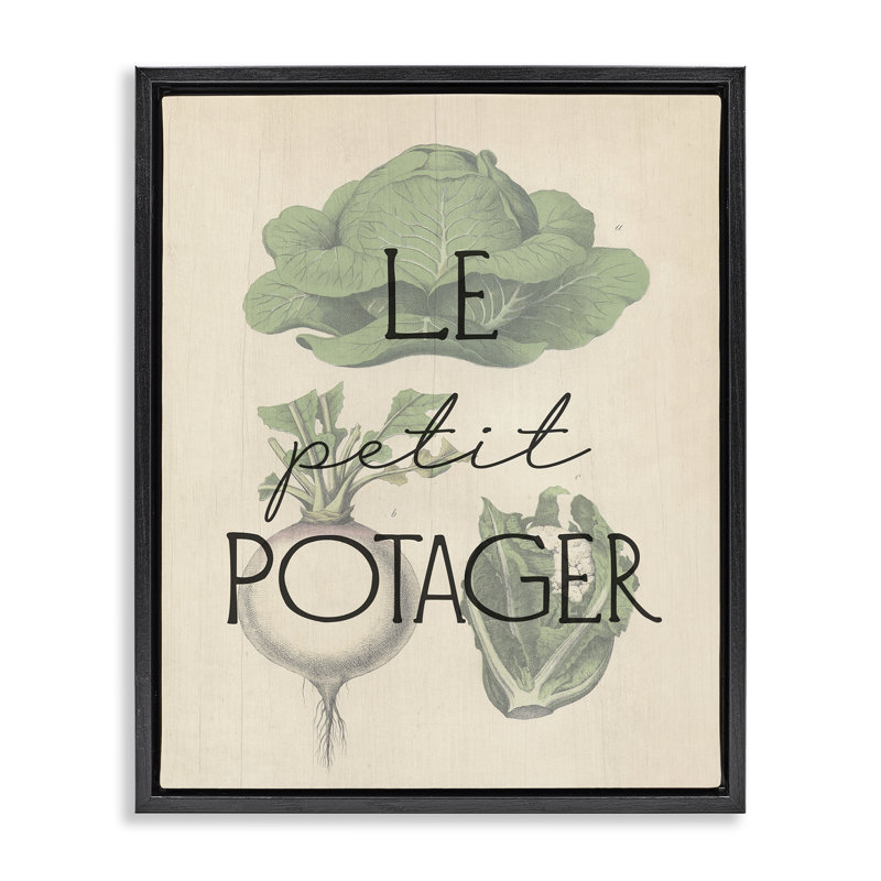  Art mural français sur toile flottante encadré jardin français par Daphne Polselli, H 21 po x l 17 po