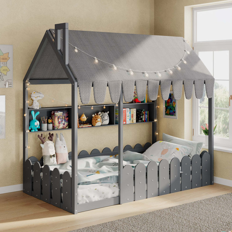 Lit pour enfant Montessori, Gris