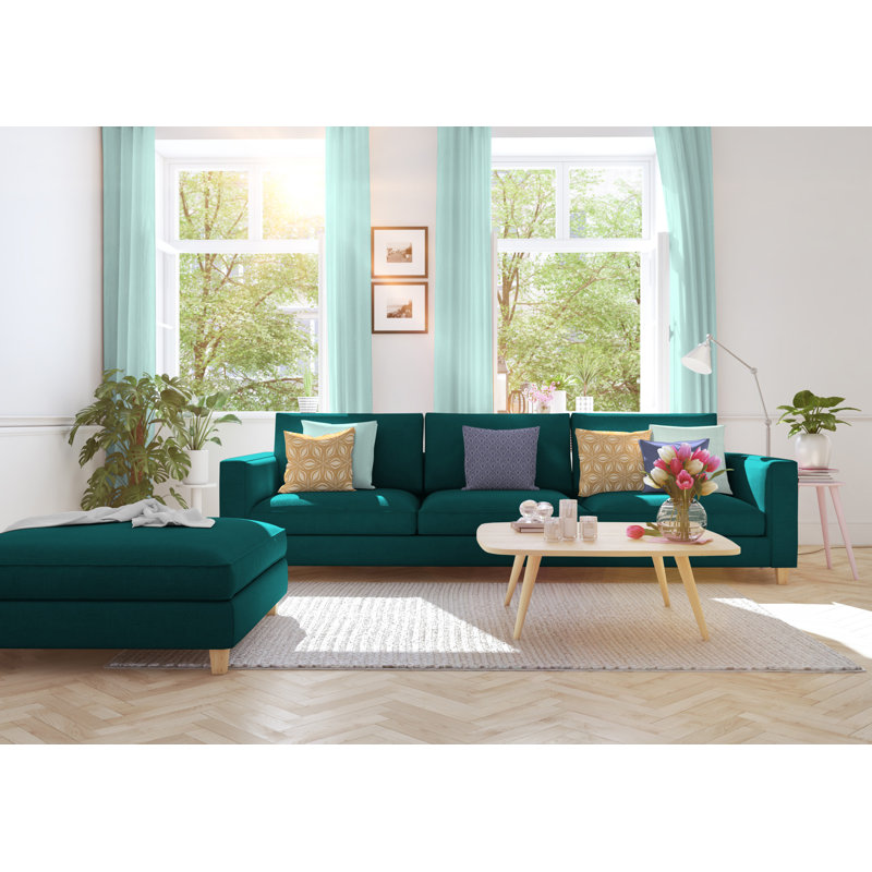 Uni Collection Room Darkening Curtain, 142cm wide x 355cm high, Light Turquoise