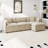 Modern Chenille Loveseat Sofa Couch With Ottoman-506217870-506217867
