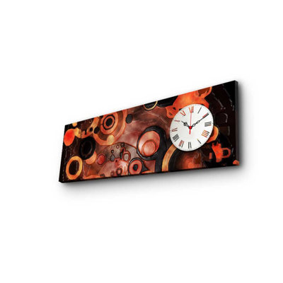 Horloge murale élégante en toile 11,8 po x 35,4 po | Toile 100% suède avec cadre 100% bois (épaisseur: 1,2 po) | Décoration élégante pour le salon, la chambre à coucher et le bureau, design intemporel