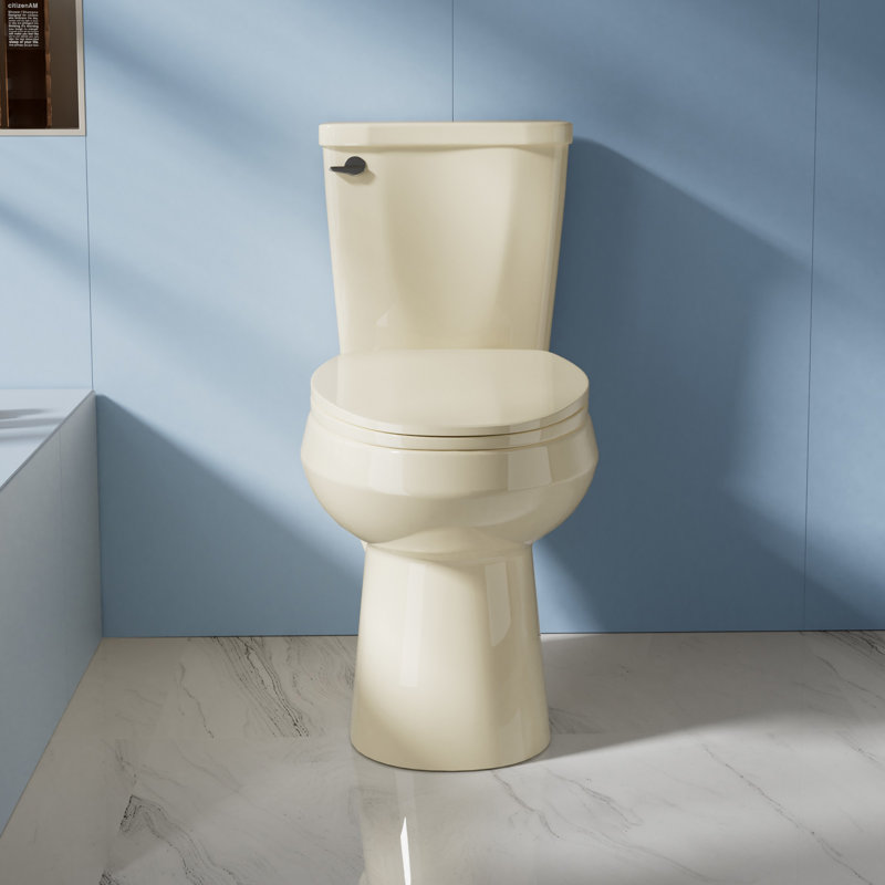 Toilette allongée 2 pièces 17,5 po de hauteur 17,5 po ADA pour personnes âgées, 1,28 GPF à chasse d'eau simple, chasse d'eau 1000 g avec siège à fermeture douce