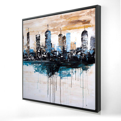 Bâtiments à l'horizon, impression sur toile