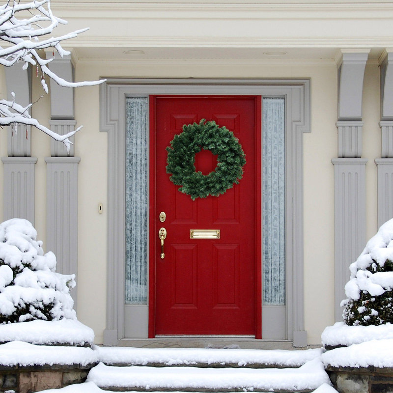 Couronne en épinette décorative en pin 16 po Northern Green - épinette artificielle réaliste avec aiguilles de pin réalistes, parfaite pour les fêtes, la porte d'entrée et les décorations de Noël