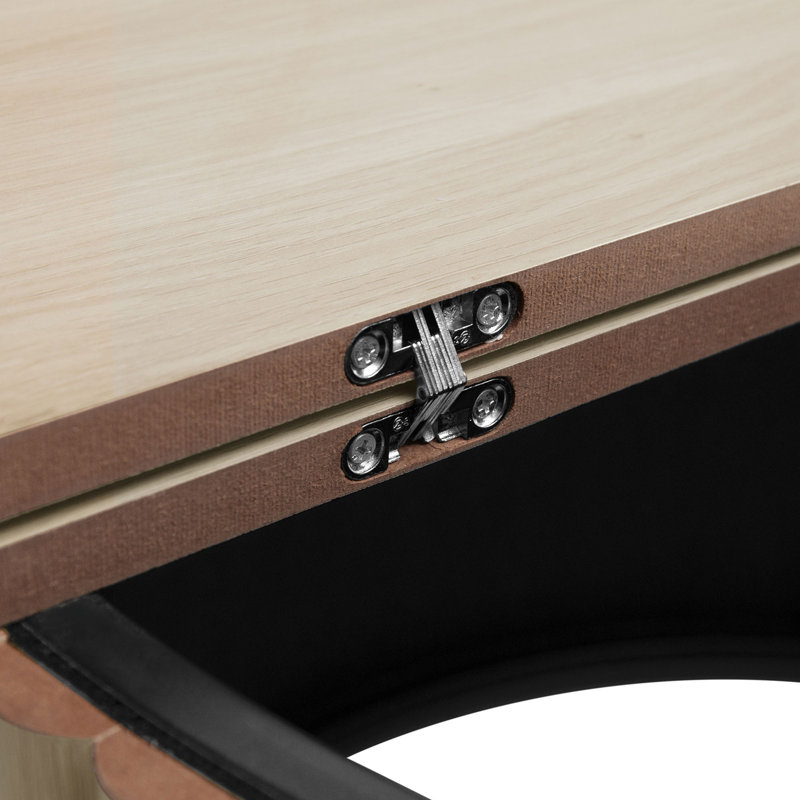 Round Coffee Table with Storage Space, Natural