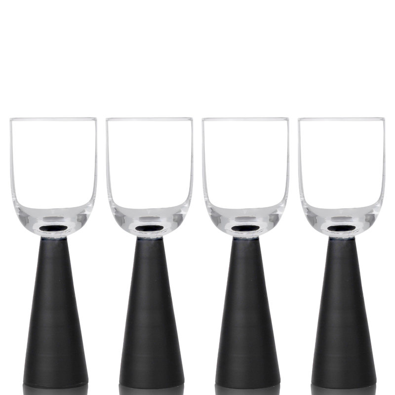 Chenuli 1,35 oz Verre à liqueur cristal, Noir / transparent