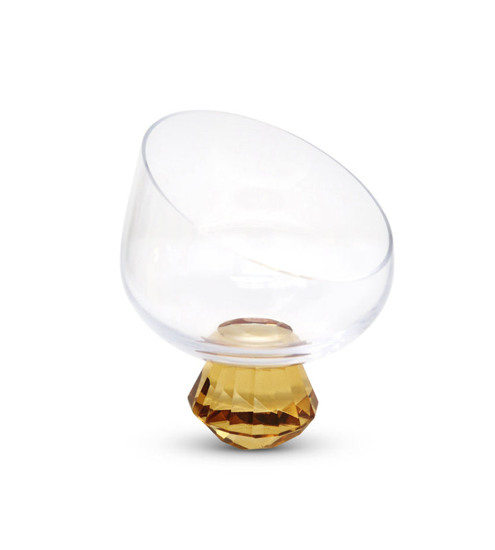 Decaturville Glass Tray, Amber, 6" H x 5.25" W x 5.25" D
