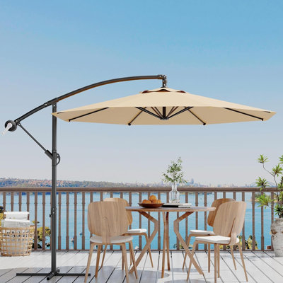 295 cm W X 295 cm D Beach Parasol with Manual Lift