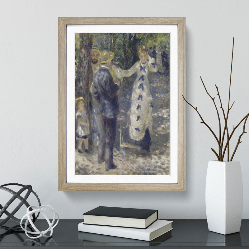 The Swing by Pierre-Auguste Renoir - Picture Frame Painting, 48cm H x 36cm W x 2cm D, Oak Framed