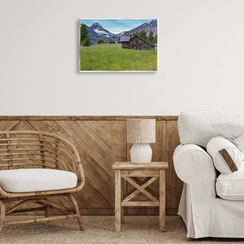 "Cabin on Ranch", art mural sur toile par Renel Peters, H 13 po x l 19 po