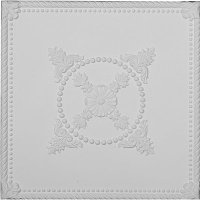 Alexandria 24 in. L x 24 in. W Textured Polyurethane Glue Up Ceiling Tile Ceiling Tile In