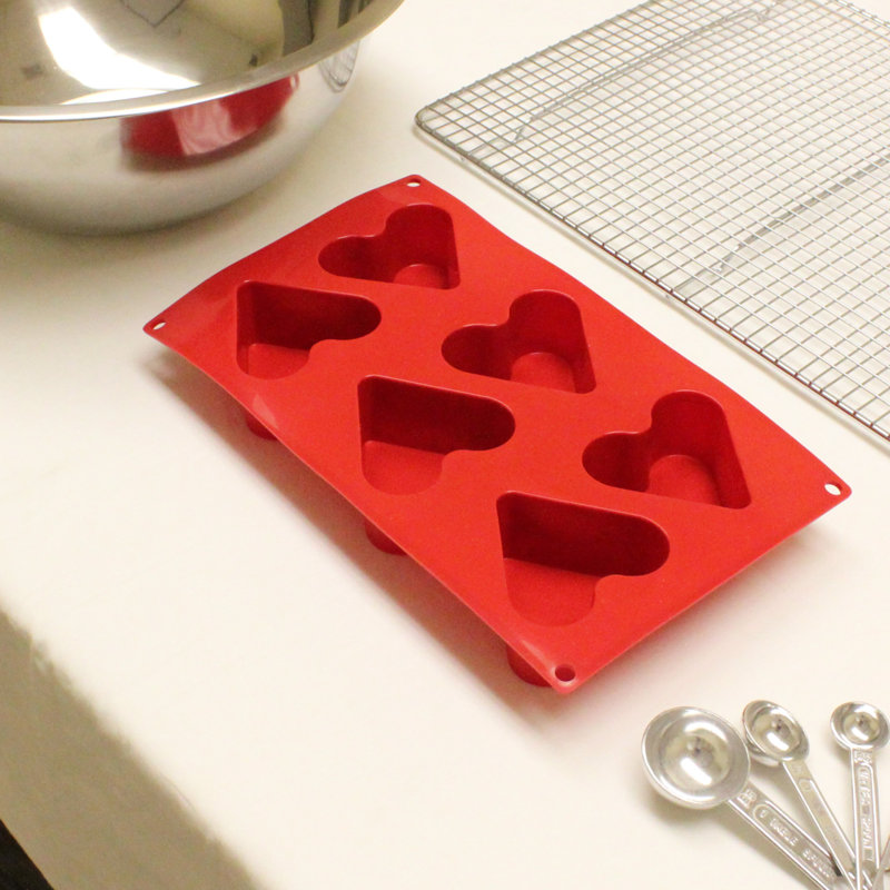 Thunder Group Inc. 6 Cup Non-Stick Silicone Mould with Lid