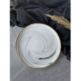 "The Luxury Collection" Marble Design Plate with Gold Trim - Small - 8"