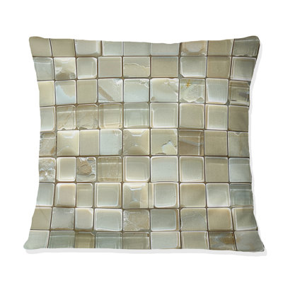 Coussin décoratif moderne beige mosaïque moderne I