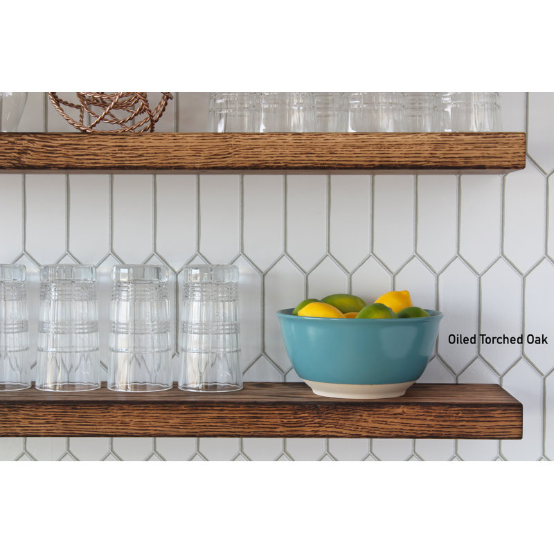 Bronislavas 2 Piece Oak Floating Shelf, 2" H x 24" W x 7" D