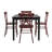 Deshandra 60" Finish Dining Set - 5-Piece, Black Dining Table And X-Cross Metal Chairs-330384451