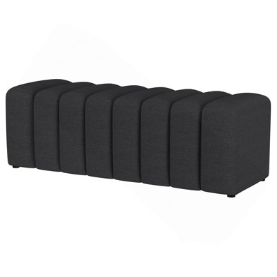 Banc d'appoint rembourré en tissu gris anthracite Delsur