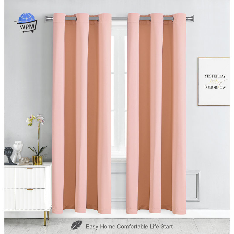 Blackout Drapes Curtains / Drapes Pair, 42" W x 84" L, Blush 