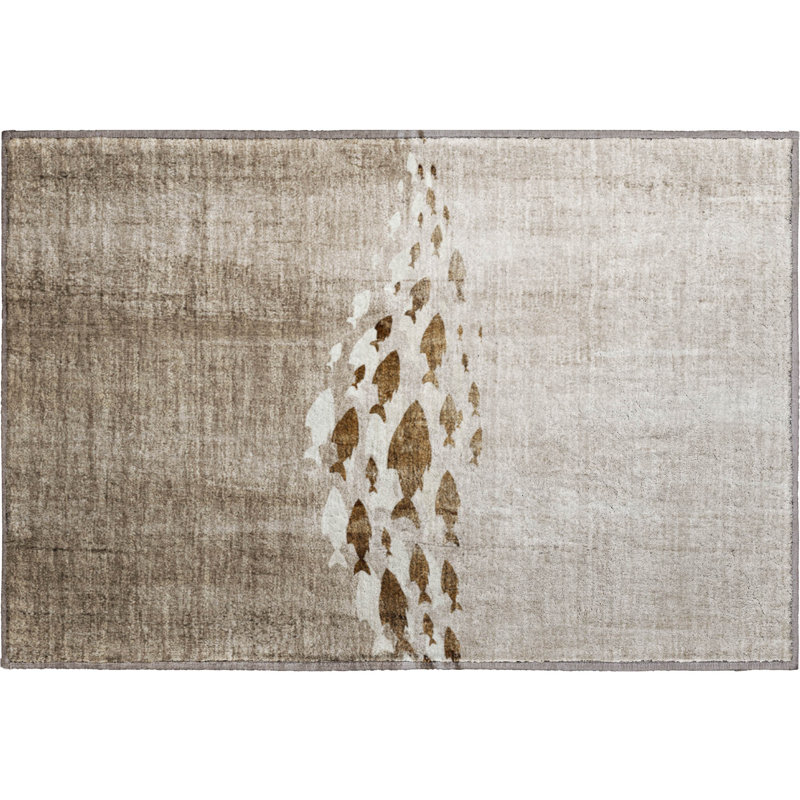Premium Machine Washable Cerrito Taupe Rug, Rectangle 1'8" x 2'6"
