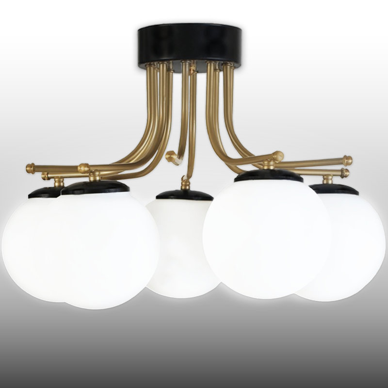 Plafonnier semi-encastré 5 lumières, Blanc