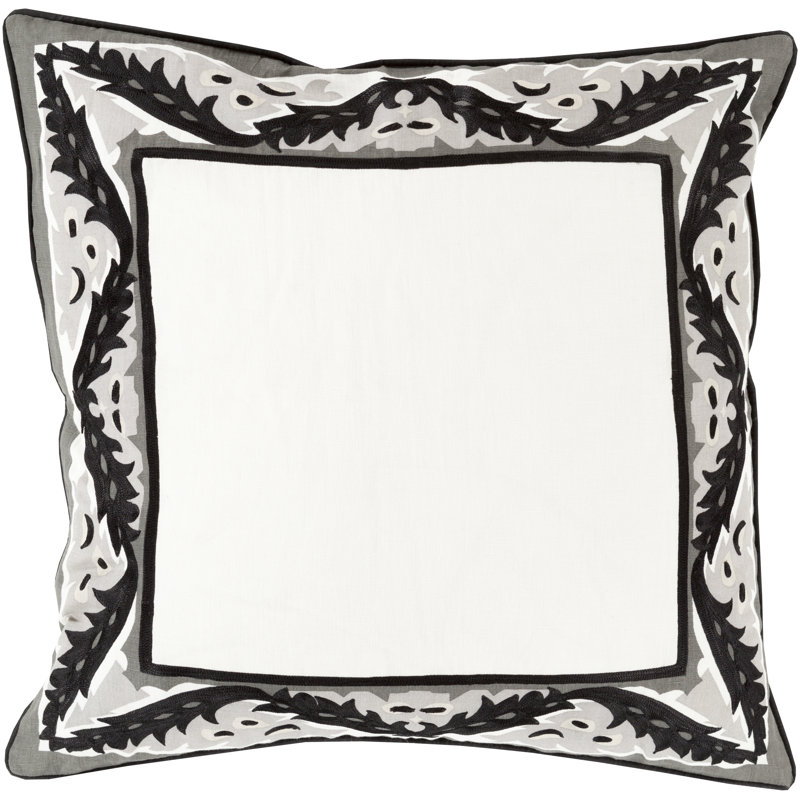 Throw Pillow, 22" H x 22" W x 4" D, Charcoal, Polyester/Polyfill