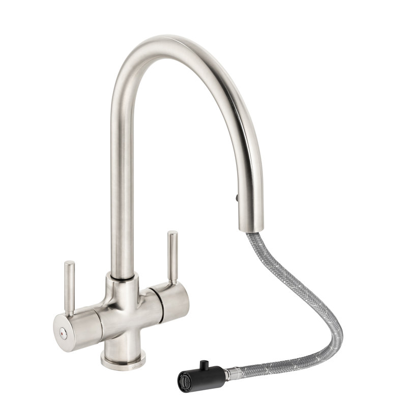 Abode Zest Monobloc Pull Out Tap, Brushed Nickel