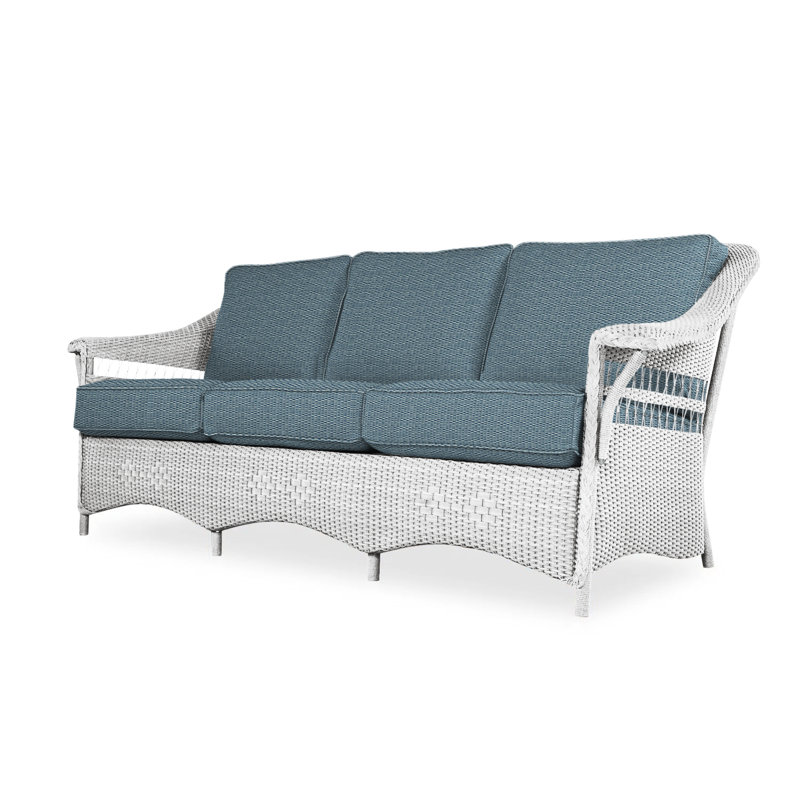 Nantucket Outdoor 3 - Seat Patio Sofa, Luna Mist, White