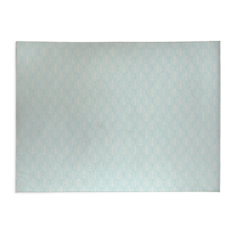 Tapis de cuisine antidérapant léger Stitch Patch, Rectangle 5 pi x 7 pi, Bleu clair