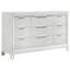 Ensemble de chambre à coucher 5 pièces, lit Mid-Century moderne, une table de chevet, une commode, un miroir de commode et une commode-129914006-129914005