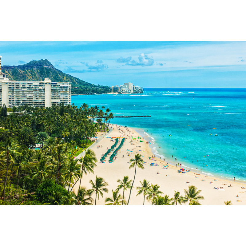 Waikiki Beach by Jhorrocks - No Frame Print on Canvas, 20cm H x 30cm W