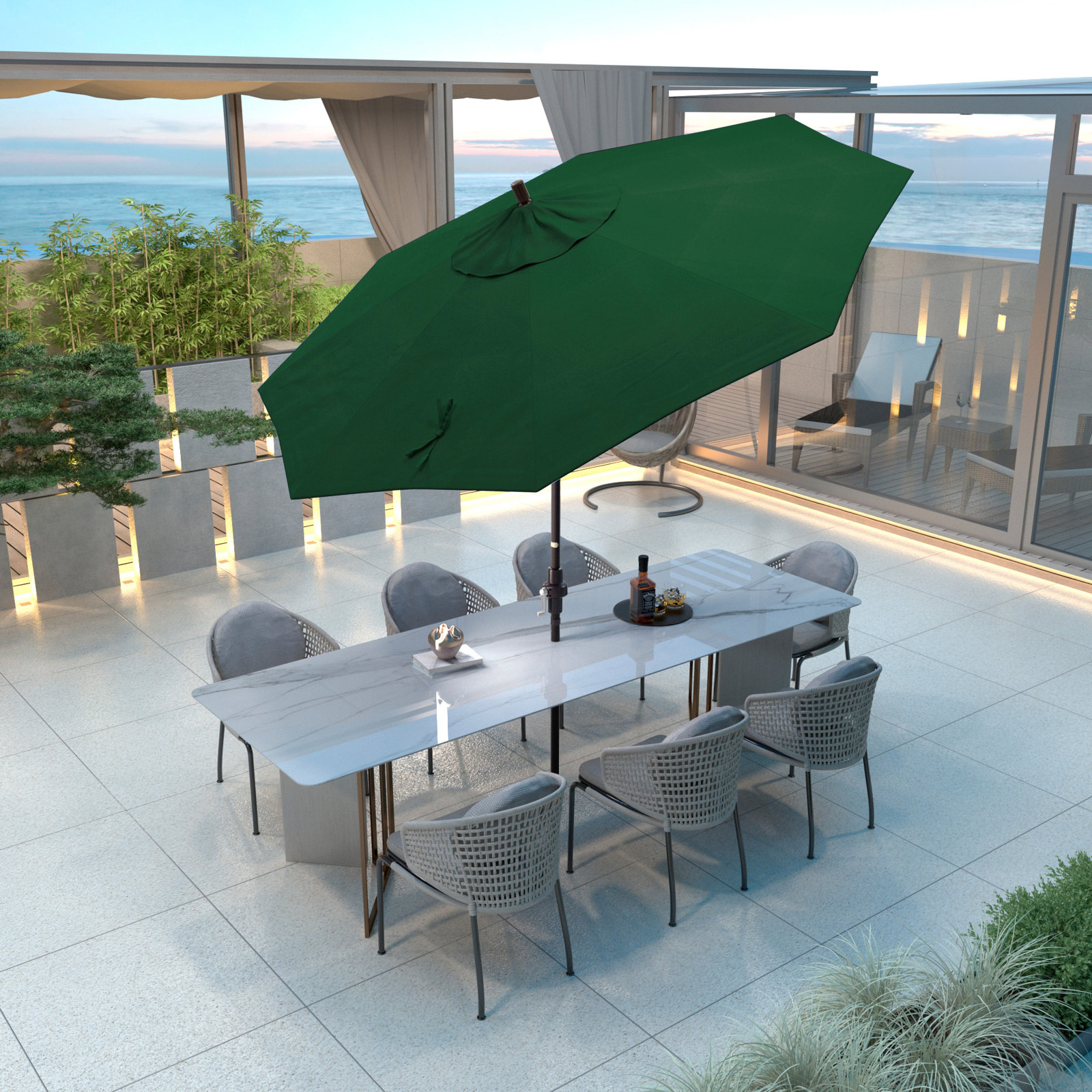 9' Umbrella, Hunter Green Performance